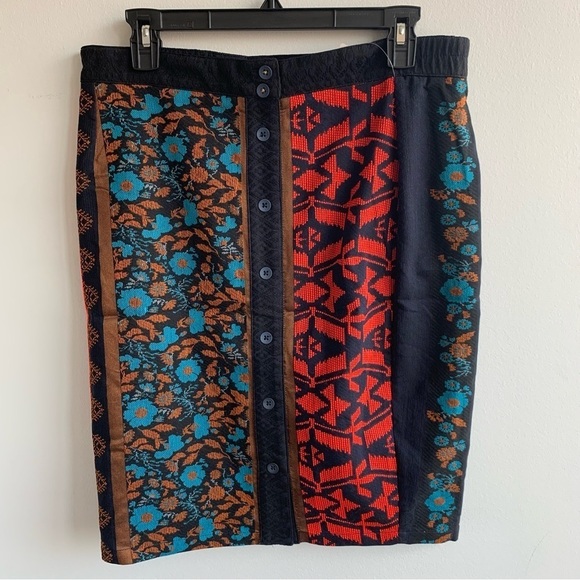 Anthropologie Colorful Dolan Jacquard Button Pencil Skirt Size M NWT Rare Find! - Picture 6 of 10